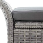 vidaXL Banc de rangement avec coussin gris 138 cm résine tressée