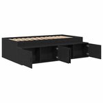 vidaXL Cadre de lit avec rangement Chêne noir 100 x 200 cm