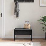 vidaXL Banc d'entrée avec coussin Chêne noir 63 x 38 x 40 cm