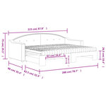 vidaXL Lit de jour avec gigogne et matelas crème 80x200 cm tissu