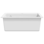 vidaXL Évier de cuisine Granit Seul lavabo Blanc