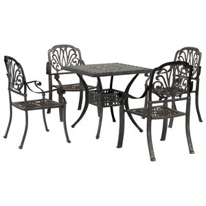 vidaXL Ensemble manger de jardin 5 Pièces bronze aluminium coulé