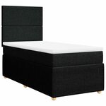vidaXL Sommier à lattes de lit avec matelas Noir 100x200 cm Tissu