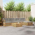 vidaXL Ensemble de canapés d'extérieur 6 Pièces Blanc et gris clair