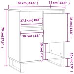 vidaXL Buffet Sonoma gris 60x35x70 cm Bois d'ingénierie