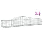 vidaXL Paniers à gabions arqués 15 Pièces 300x50x40/60 cm fer galvanisé
