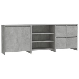 vidaXL Buffets 3 Pièces Gris béton Bois d'ingénierie