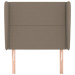 vidaXL Tête de lit avec oreilles Taupe 103x23x118/128 cm Tissu