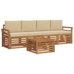 vidaXL Ensemble de canapés d'extérieur 5 Pièces Naturel et Beige