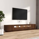 vidaXL Ensemble de meubles TV avec lumières LED 3 Pièces Chêne marron