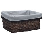 vidaXL Ensemble de paniers gigognes 3 Pièces Marron Saule