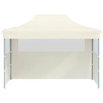 vidaXL Tente de réception pliable avec 3 parois 3x4 m Acier Crème
