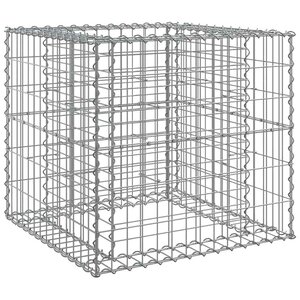 vidaXL Panier de gabions argenté 70x70x65 cm fer galvanisé
