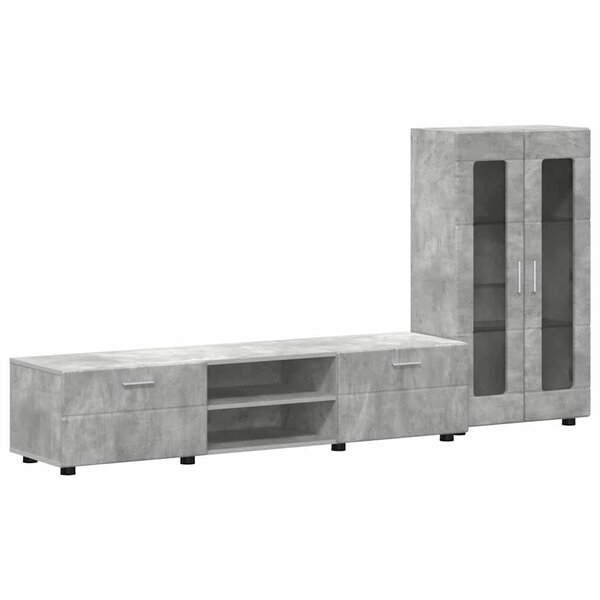 vidaXL Ensemble meuble TV FLORIN Gris béton Bois d'ingénierie