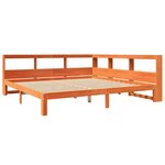 vidaXL Lit bibliothèque sans matelas cire marron 180x200 cm pin massif