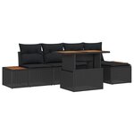 vidaXL Ensemble de salle à manger pour jardin 6 Pièces Noir  Marron