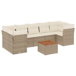 vidaXL Salon de jardin avec coussins 8 Pièces beige résine tressée