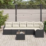 vidaXL Ensemble de canapé de jardin Noir polyrotin