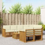 vidaXL Ensembles de canapés avec coussin 9 Pièces Naturel et Crème
