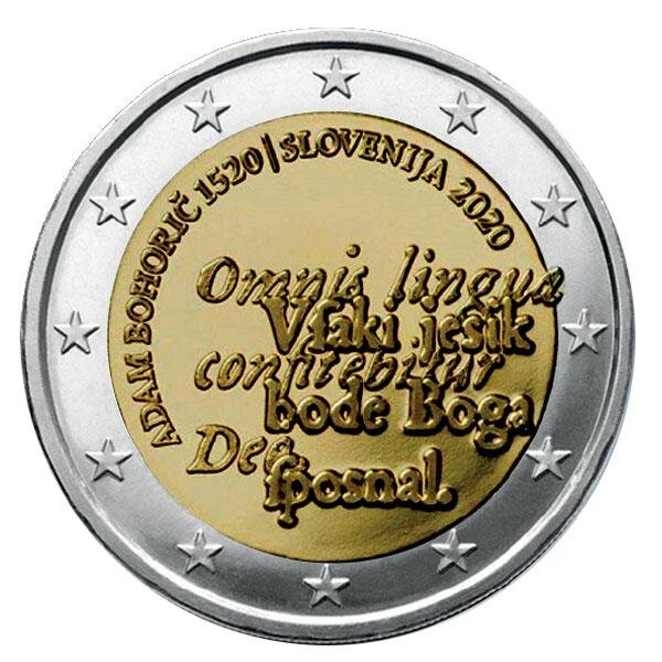 Pièce 2€ commémorative 2020 : slovenie (500 ans d'adam bohoric)