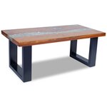 vidaXL Table basse Teck Résine 100 x 50 cm