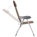 vidaXL Chaises de camping pliables lot de 2 Marron Aluminium