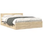 vidaXL Cadre de lit 2 Pièces Sonoma 153 x 203 cm Bois d'ingénierie