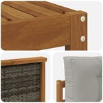 vidaXL Ensemble de canapés d'extérieur 5 Pièces Naturel et Gris clair
