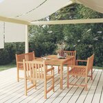 vidaXL Ensemble à manger de jardin 5Pièces Bois de teck massif