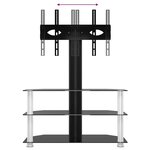 vidaXL Meuble TV d'angle 3 niveaux pour 32-70 pouces noir et argenté