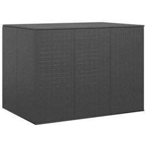 vidaXL Boîte à coussins de jardin Résine tressée 145x100x103 cm Noir