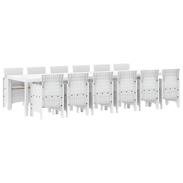 vidaXL Ensemble de jardin 13 Pièces Blanc Grand Plastique & Osier