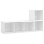vidaXL Ensemble de meuble TV 2 Pièces Blanc Bois d'ingénierie
