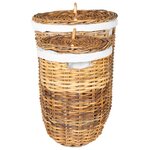vidaXL Panier à linge avec couvercle GENDT 2 pc Brun Naturel