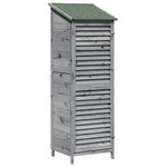 vidaXL Abri de jardin Gris 59 x 56 x 176 cm Bois de Sapin Massif