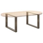 vidaXL Pieds de table basse en U  2 pièces  acier naturel  60 x (42-43) cm