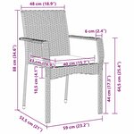 vidaXL Set de chaises de jardin 4 5 Pièces Gris 80 x 80 x 73 cm