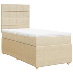 vidaXL Sommier à lattes de lit avec matelas Crème 90x200 cm Tissu