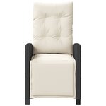 vidaXL Chaise inclinable de jardin et repose-pied noir résine tressée