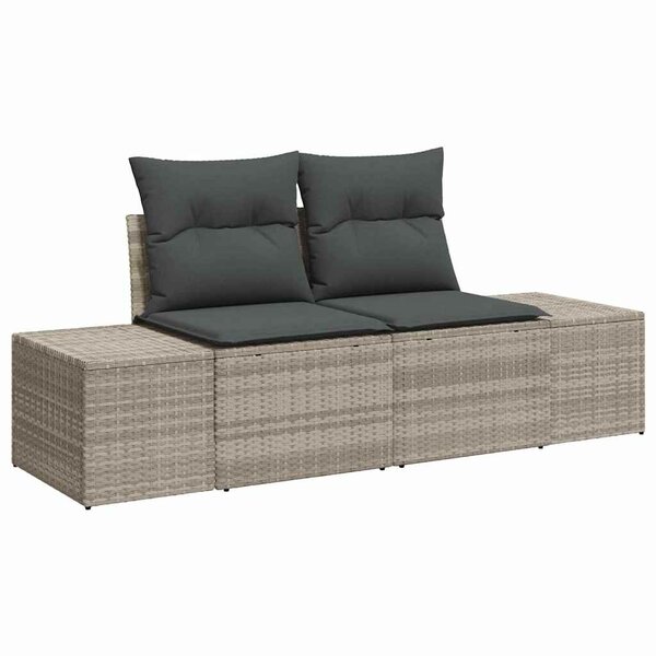 vidaXL Canapé de jardin avec coussin Gris 123 x 62 x 69 cm polyrotin