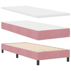 vidaXL Lit à ressorts avec matelas gris foncé 80x200 cm en velours