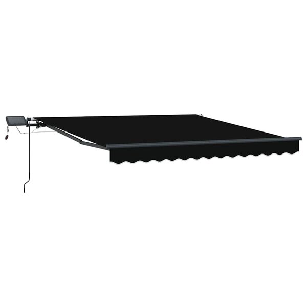 vidaXL Auvent Rétractable Noir 350 x 250 cm tissu