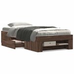 vidaXL Cadre de lit sans matelas chêne marron 90x200cm bois ingénierie