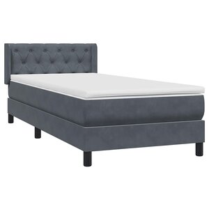 vidaXL Sommier à lattes de lit et matelas gris foncé 80x220 cm velours