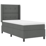 vidaXL Lit à ressorts avec matelas Gris foncé 200 x 80 cm tissu