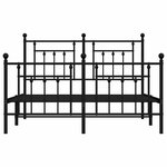 vidaXL Cadre de lit métal sans matelas avec pied de lit noir 140x200cm