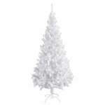 vidaXL Arbre de Noël artificiel pré-éclairé et boules blanc 180 cm PVC