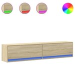 vidaXL Meuble TV mural avec LED chêne sonoma 180x31x38 cm