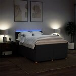 vidaXL Sommier à lattes de lit avec matelas Noir 160x200 cm Tissu