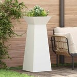 vidaXL Piliers de jardin   2 pièces avec bol blanc  dimensions 40x40x100 cm  en acier.